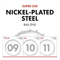 Fender 730250402 - Super 250 Guitar Strings Set Nickel Plated Steel Ball End 250XS Gauges .008-.038