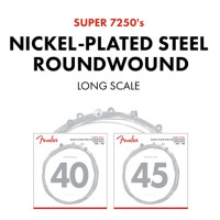 Fender 737250405 - 7250 Bass Strings Set Nickel Plated Steel Long Scale 7250ML .045-.100 Gauges