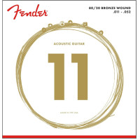 Fender 730070405 - 80/20 Bronze Acoustic Strings, Ball End, 70CL .011-.052 Gauges, (6)