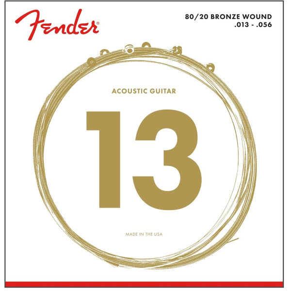 Fender 730070408 - 80/20 Bronze Acoustic Strings Set Ball End 70M .013-.056 Gauges