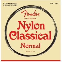 Fender 730100400 - Nylon Acoustic Strings, 100 Clear/Silver, Tie End, Gauges .028-.043, (6)