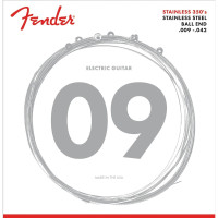 Fender 730350403 - Stainless 350's Guitar Strings Set Stainless Steel Ball End 350L Gauges .009-.042