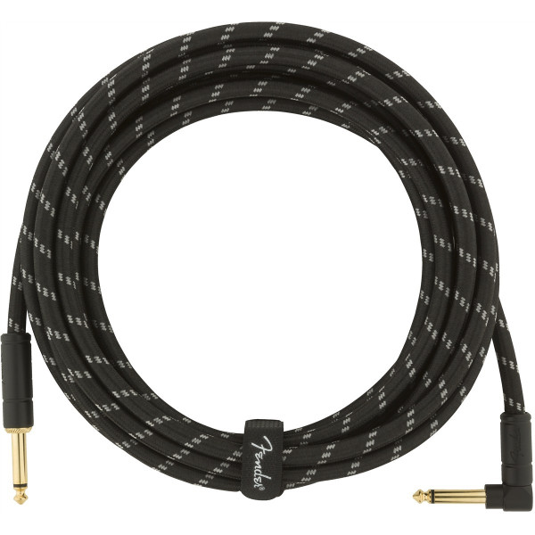 990820085 - Deluxe Series Instrument Cable Straight/Angle 15' (4,5 m) Black Tweed