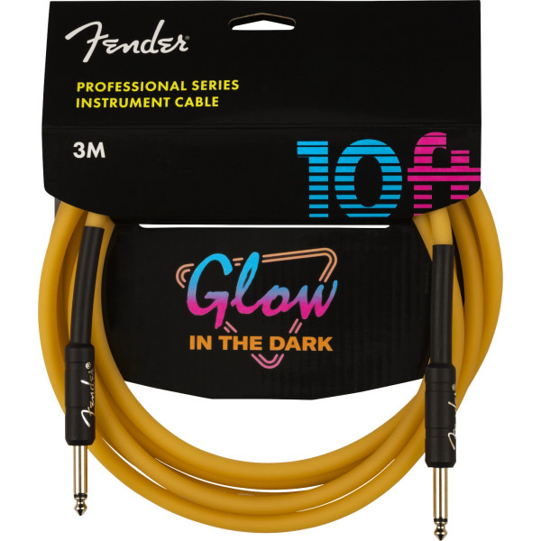 990810113 - Fender Professional Glow in the Dark Cable, Orange, 10'(3m)