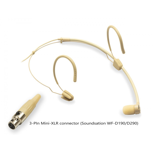 SOUNDSATION VISAGE-C01E BG - Cardioid headset mikrofon-3 tűs Mini-XLR, beige (Soundsation WF-D190-D290-hez)