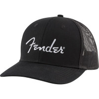 Fender 9122421100 - Fender Silver Logo Snapback Hat, Black, One Size Fits Most