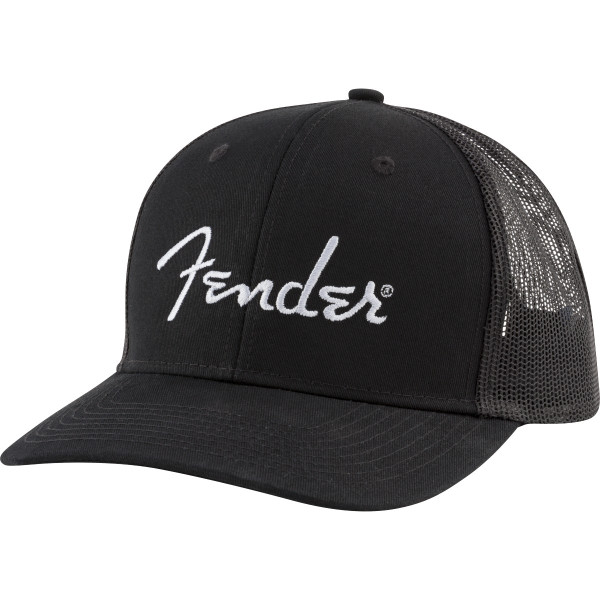 Fender 9122421100 - Fender Silver Logo Snapback Hat, Black, One Size Fits Most