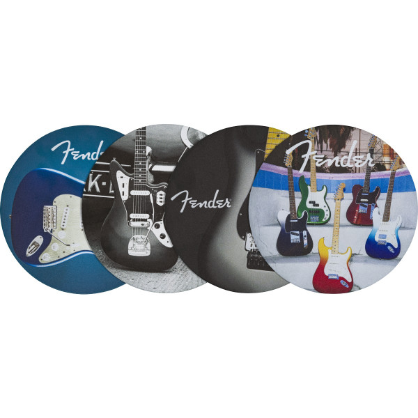 Fender 9106108000 - Fender™ Guitars Coasters, 4-Pack, Multi-Color Leather