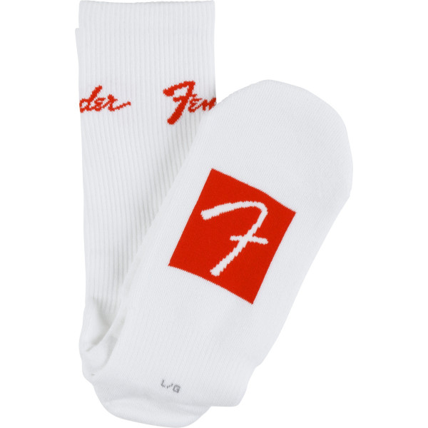 Fender 9100019506 - Logo Stompsock white socks, size L