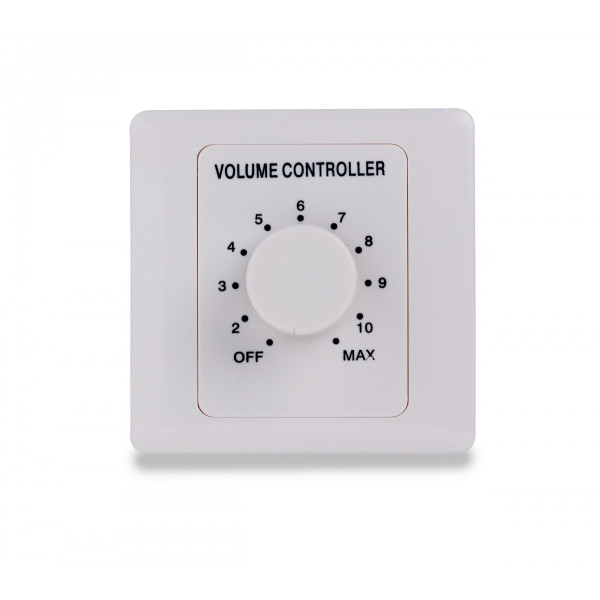 HELVIA MURA 260 - 60W Volume attenuator for 70-100V speakers, 11 positions + Off, with auxiliary line and 24V alarm control