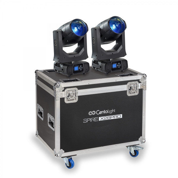 CENTOLIGHT SPIRE X28 PRO-SET - 2 x Discharge Beam moving head 280 w with Flight Case
