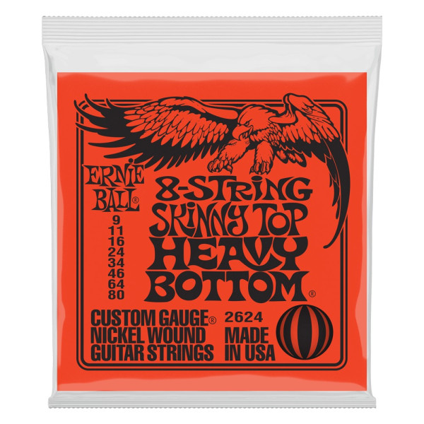 Ernie Ball P02624 - SKINNY TOP HEAVY BOTTOM SLINKY Nickel Wound 8-strings Electric guitar strings 9-80 gauge