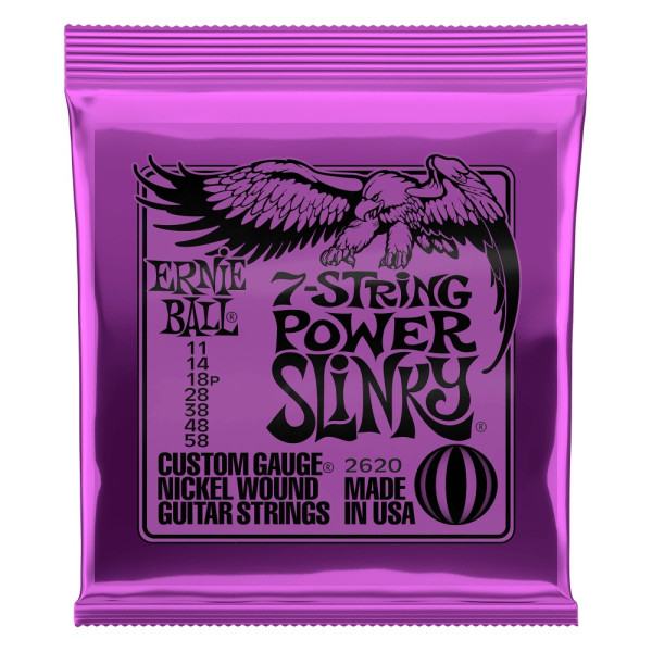 Ernie Ball P02620 - POWER SLINKY Nickel Wound 7-strings Electric guitar strings 11-58 gauge