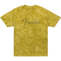 9122431406 - Fender® Spaghetti Logo Tie-Dye T-Shirt, Mustard, M