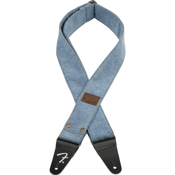 990638002 - Fender® x Wrangler® Riveted Denim Strap, Light Indigo