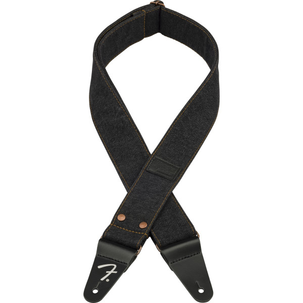 990638005 - Fender® x Wrangler® Riveted Denim Strap, Black