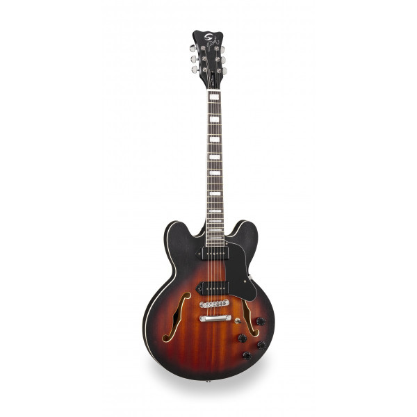 SOUNDSATION JAZZ-ROOT P VSB - Double cutaway félakusztikus gitár single coil hangszedőkkel