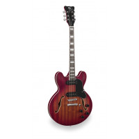 SOUNDSATION JAZZ-ROOT P CSB - Double cutaway félakusztikus gitár single coil hangszedőkkel
