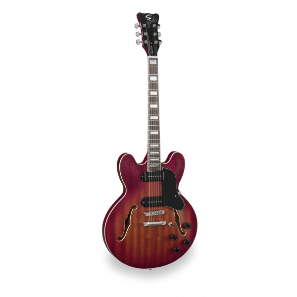 SOUNDSATION JAZZ-ROOT P CSB - Double cutaway félakusztikus gitár single coil hangszedőkkel