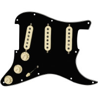 992343506 - Pre-Wired Strat Pickguard, Tex-Mex SSS, Black 11 Hole PG