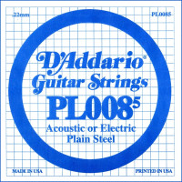 D'Addario PL008.5 - Plain Steel Guitar Single String, .0085 D'Addario PL008.5 - Plain Steel Guitar Single String, .0085