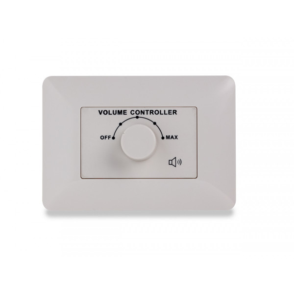 HELVIA MURA 305 - 5W Volume attenuator for 70-100V speakers, 4 positions + Off, with auxiliary line and 24V alarm control