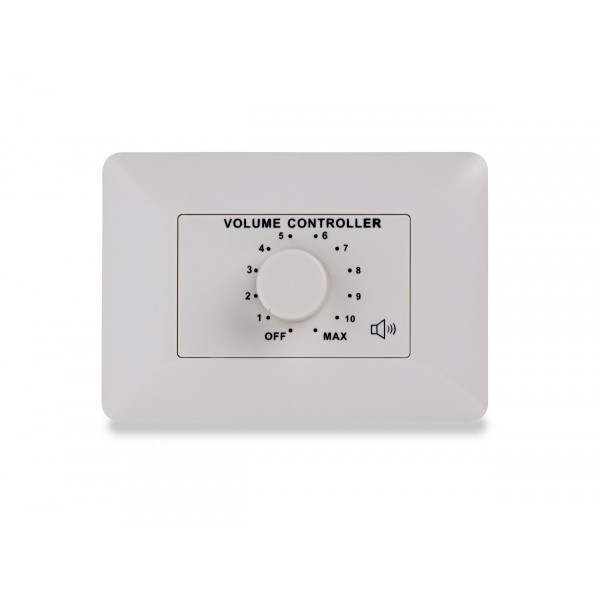 HELVIA MURA 330 - 30W Volume attenuator for 70-100V speakers, 11 positions + Off, with auxiliary line and 24V alarm control