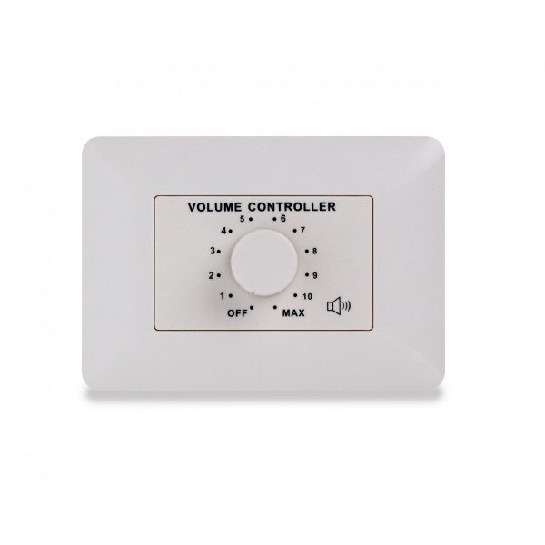 HELVIA MURA 360 - 60W Volume attenuator for 70-100V speakers, 11 positions + Off, with auxiliary line and 24V alarm control