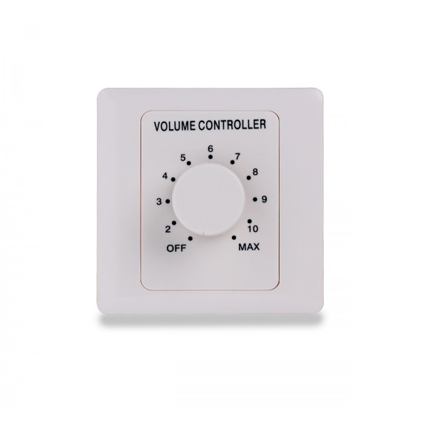 HELVIA MURA 210 - 10W Volume attenuator for 70-100V speakers, 11 positions + Off, with auxiliary line and 24V alarm control