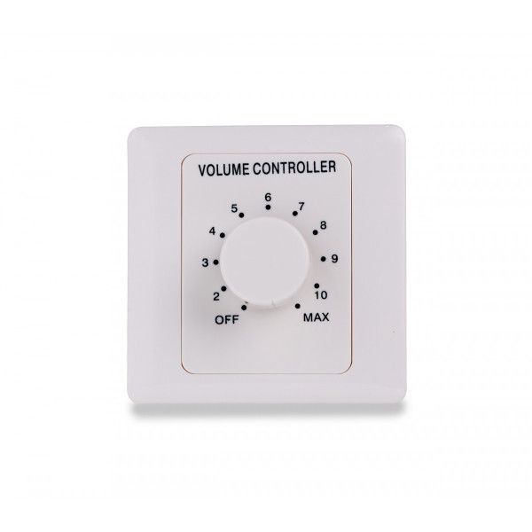 HELVIA MURA 230 - 30W Volume attenuator for 70-100V speakers, 11 positions + Off, with auxiliary line and 24V alarm control