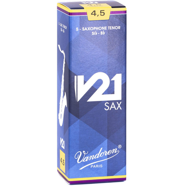 Vandoren SR8245 - Bb 4,5 Tenor Sax Reeds V21 Pack 5pcs