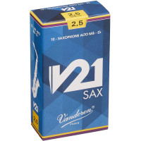 Vandoren SR8125 - 2,5 Alto Saxophone Reeds V21 Pack 10pcs Vandoren SR8125 - 2,5 Alto Saxophone Reeds V21 Pack 10pcs