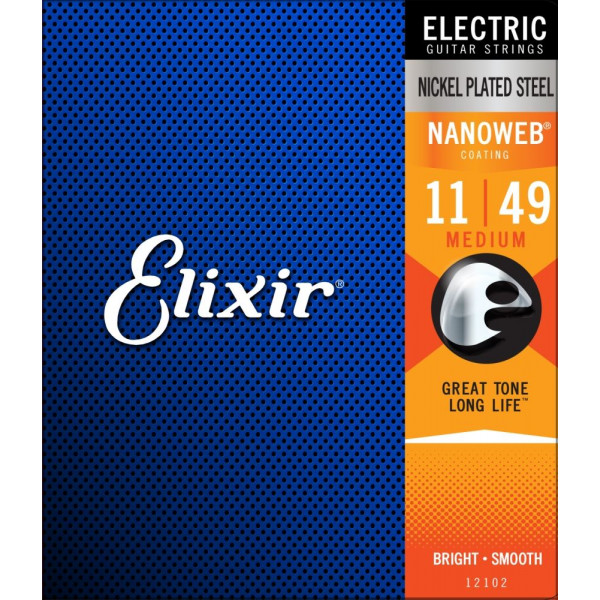 Elixir 12102 NanoWeb 11-49 Medium elektromos gitárhúr