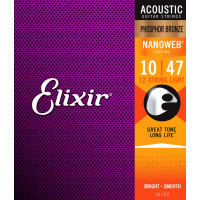Elixir 16152 Phosphor Bronze NanoWeb 10-47 Extra Light 12-húros akusztikus gitárhúr