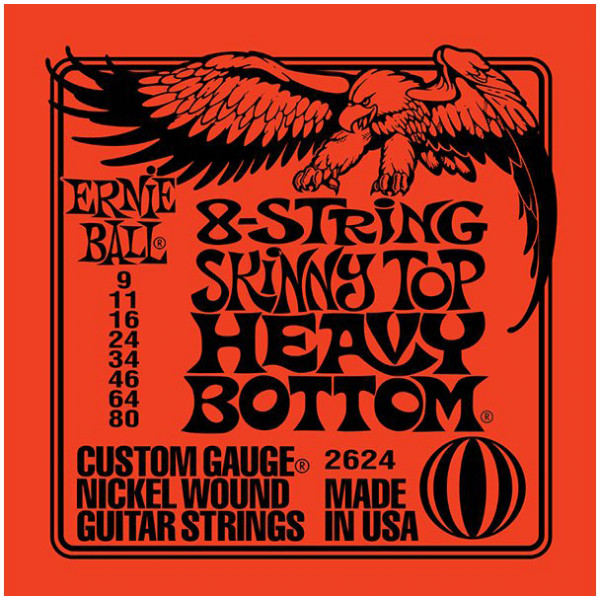 Ernie Ball 2624 8-Strings Skinny Top Heavy Bottom 9-80 elektromos gitárhúr