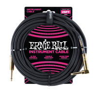 Ernie Ball 6058 fekete 7,65m szövet gitárkábel
