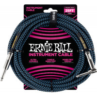 Ernie Ball 6060 fekete/kék 7,65m szövet gitárkábel