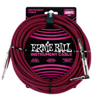 Ernie Ball 6062 vörös 7,65m szövet gitárkábel