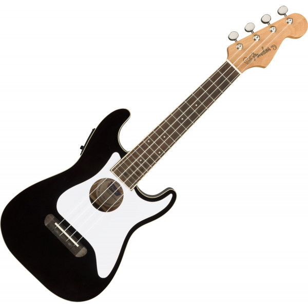 Fender Fullerton Strat Black koncert ukulele