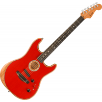 Fender American Acoustasonic Stratocaster EB Dakota Red elektro-akusztikus gitár