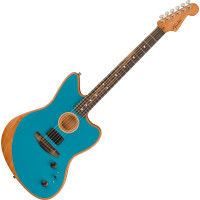 Fender American Acoustasonic Jazzmaster EB Ocean Turquoise elektro-akusztikus gitár
