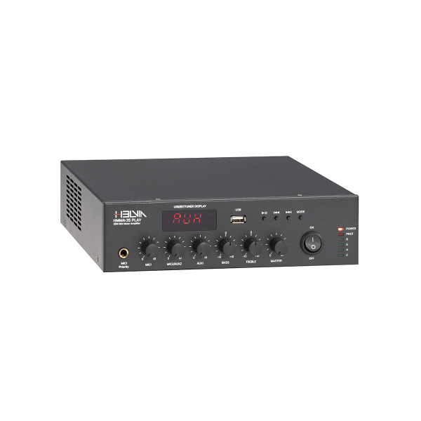 HELVIA HMMA-35 PLAY - 35W mini digitális keverőerősítő, USB/FM/BT funckióval