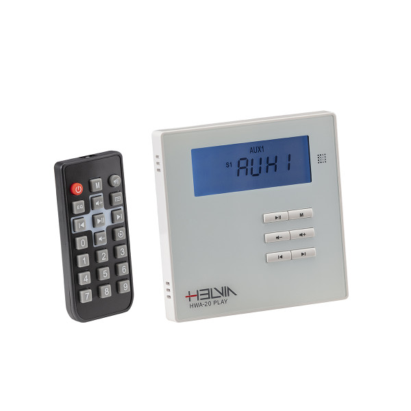 HELVIA HWA-20 PLAY - 2x10W Falra szerelhető erősítő zenelejátszó és BT funkcióval