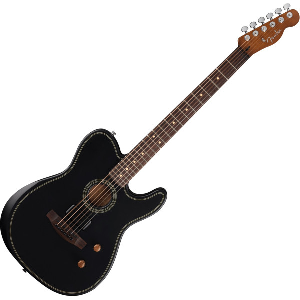Fender Acoustasonic Standard Telecaster RW Black elektro-akusztikus gitár