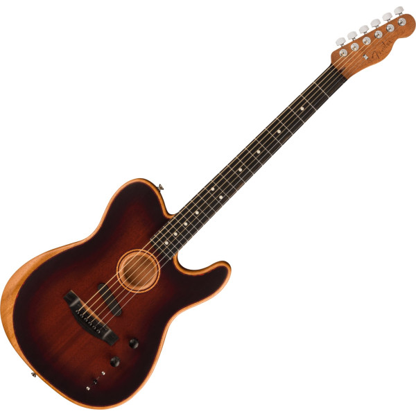 Fender American Acoustasonic Telecaster All-Mahogany EB Bourbon Burst elektro-akusztikus gitár