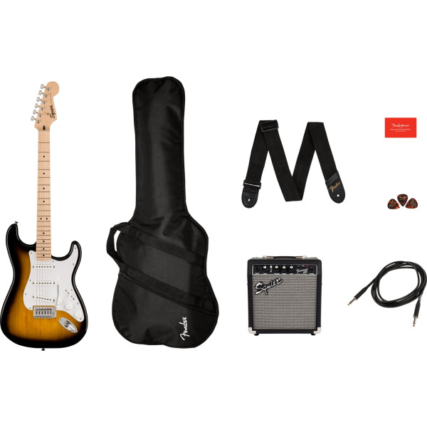 Squier Sonic Stratocaster Pack MN 2-Color Sunburst elektromos gitárszett