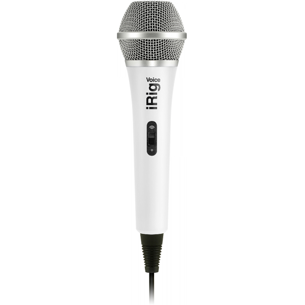 IK Multimedia iRig Voice White kézi mikrofon iPhone/iPod touch/iPad/Android támogatással fehér színben
