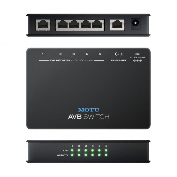 MOTU AVB Switch 5-portos Ethernet switch