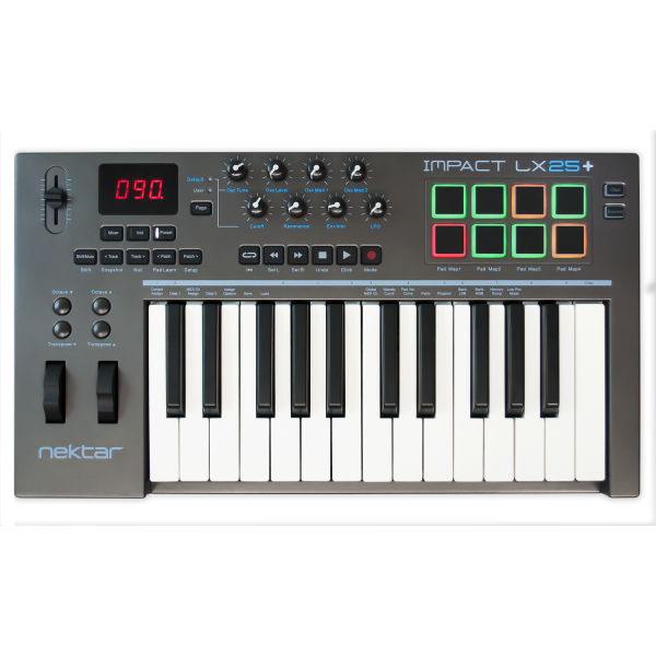 Nektar Impact LX25+ USB MIDI kontroller billentyűzet Nektar Impact LX25+ USB MIDI kontroller billentyűzet