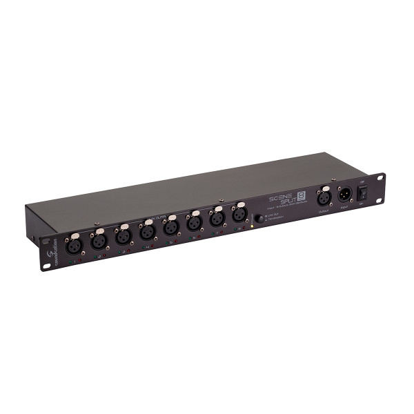 SOUNDSATION SCESPLIT 8 RACK - 1 bemenetes / 8 kimenetes DMX elosztó, 1 rack unit